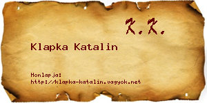 Klapka Katalin névjegykártya