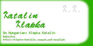 katalin klapka business card